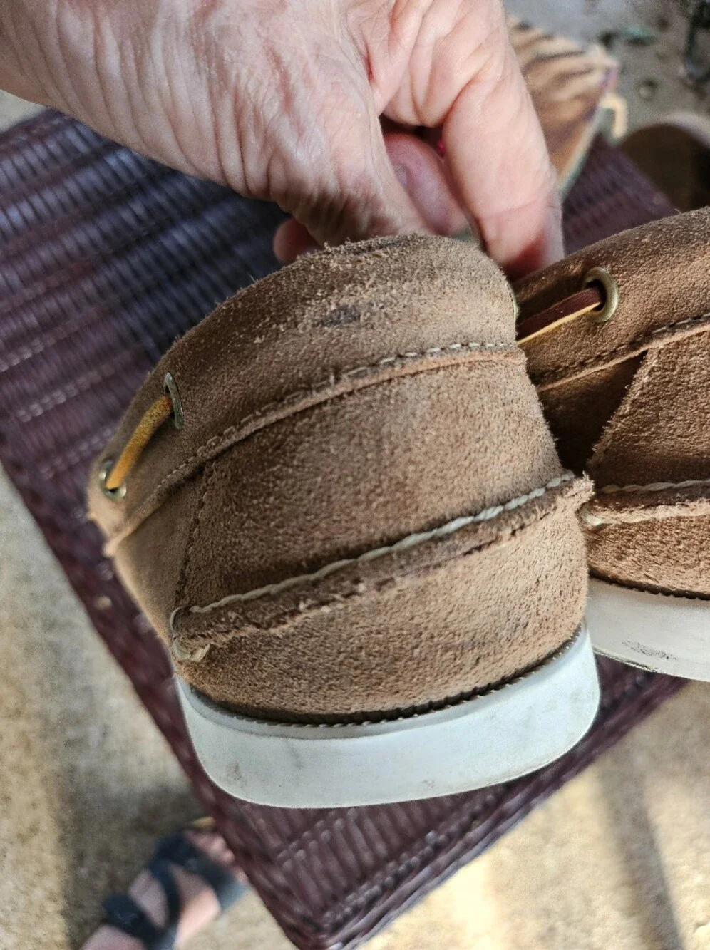 Oak Street Bootmakers Custom Leather Boat Shoe Natural Chromexcel Roughout 12.5